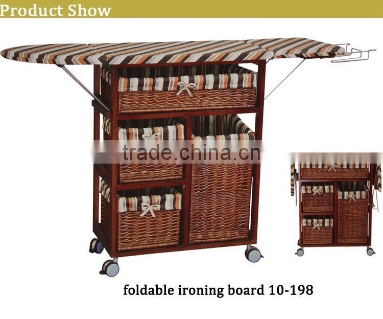 mobile home furniture folding removable wooden ironing board in cabinet