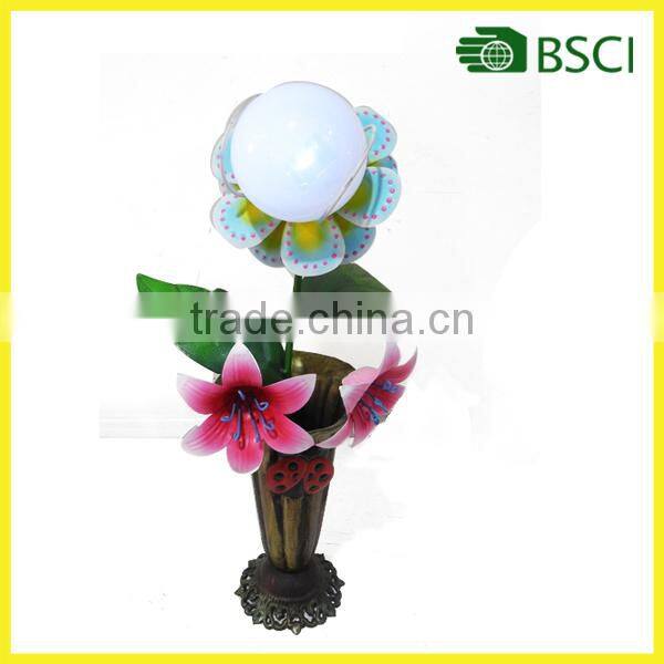 YS14651 2015 popular design metal flower craft solar light for home decor