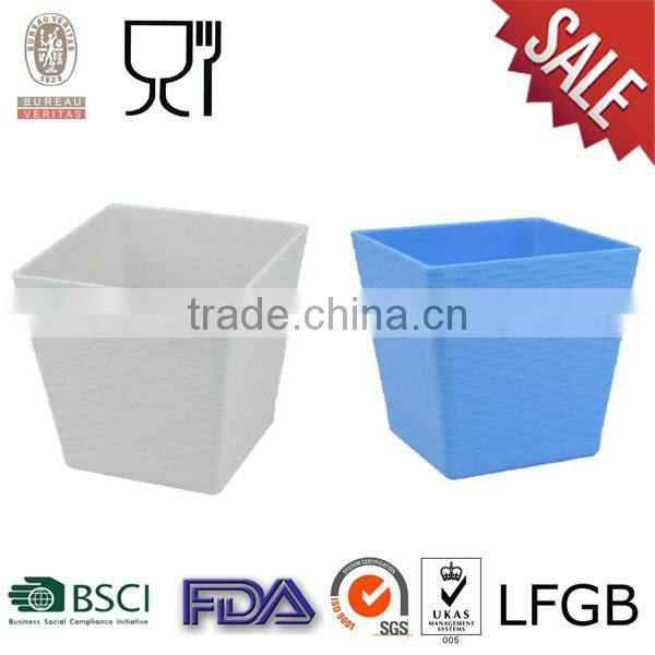 Plastic Square Flower Pot with blue color