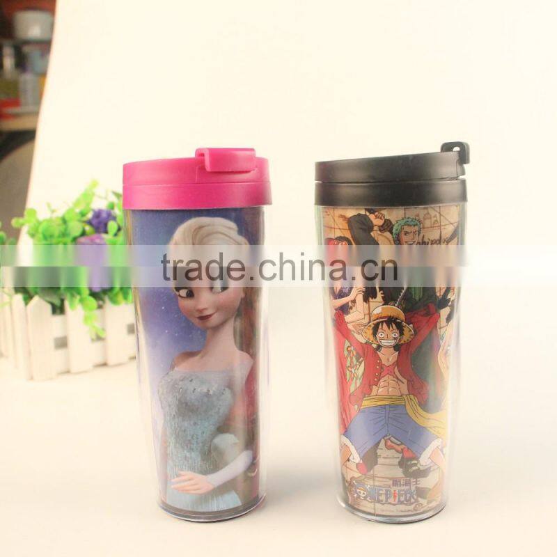 2017 HOT SELLING Travelling Plastic Mug With Lid And Straw