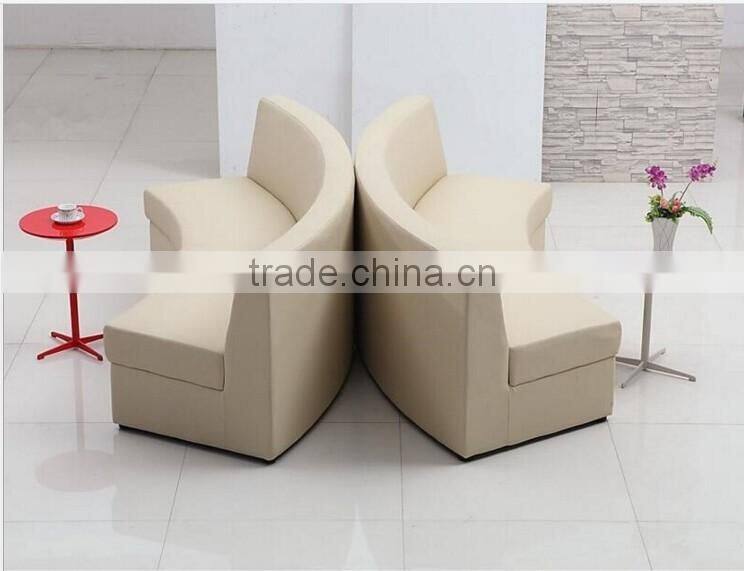 beige PU leather fabric round modeling lobby sofa set custom restaurant hotel modern big sofa furniture