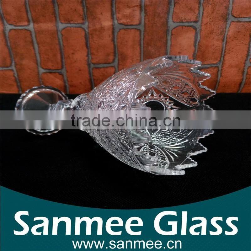 Hot Sale Embossed Glass Ice Cream Cup for Wholesale