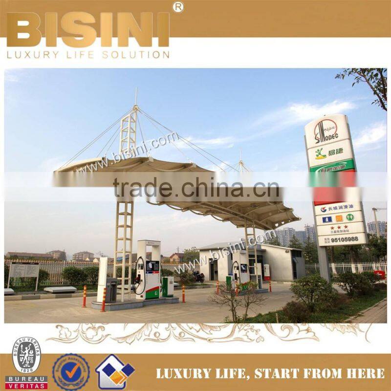 Simple and Easy Fast Install Membrane Structure for Gas station, Stable Steel Membrane Structure Canopy(BF08-Y10033)