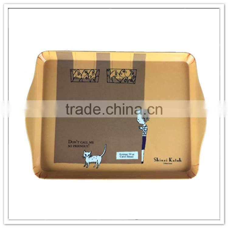 Blossom flower printed custom melamine tray for coffee / tea time