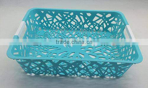 Bathroom organizing cheap large rectangular plastic basket with handle