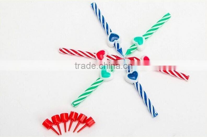 Love Heart Colour Screw Thread Birthday Candle Wholesale