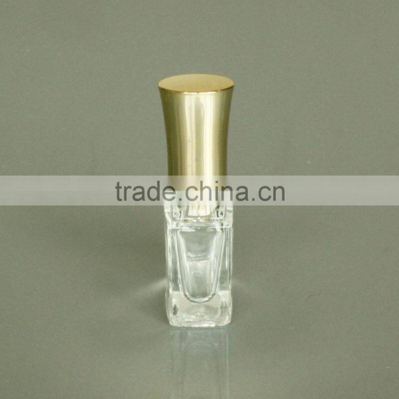 10ml square empty nail polish bottle with gold cap