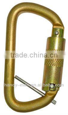 35KN With Captive Pin Connecting Devices Steel D Safety Carabiner Hook