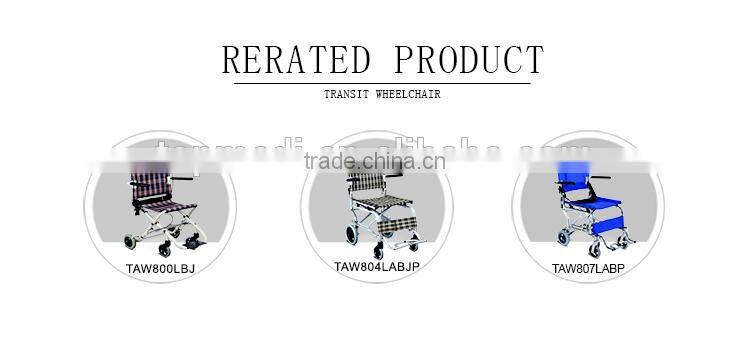 TOPMEDI portable aluminum transit wheelchair