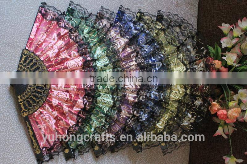 handmande rose pattern lace fan