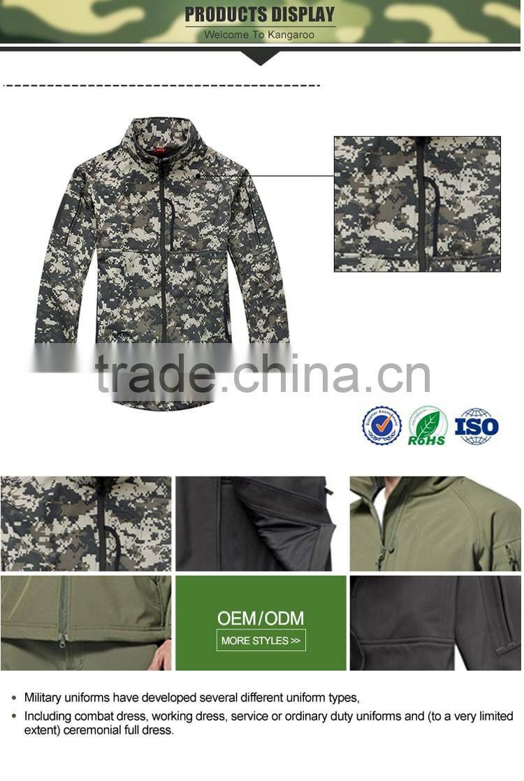 Fleece collar tactical jacket waterproof men