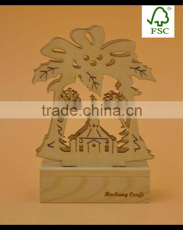 2016 custom christmas wooden light crafts