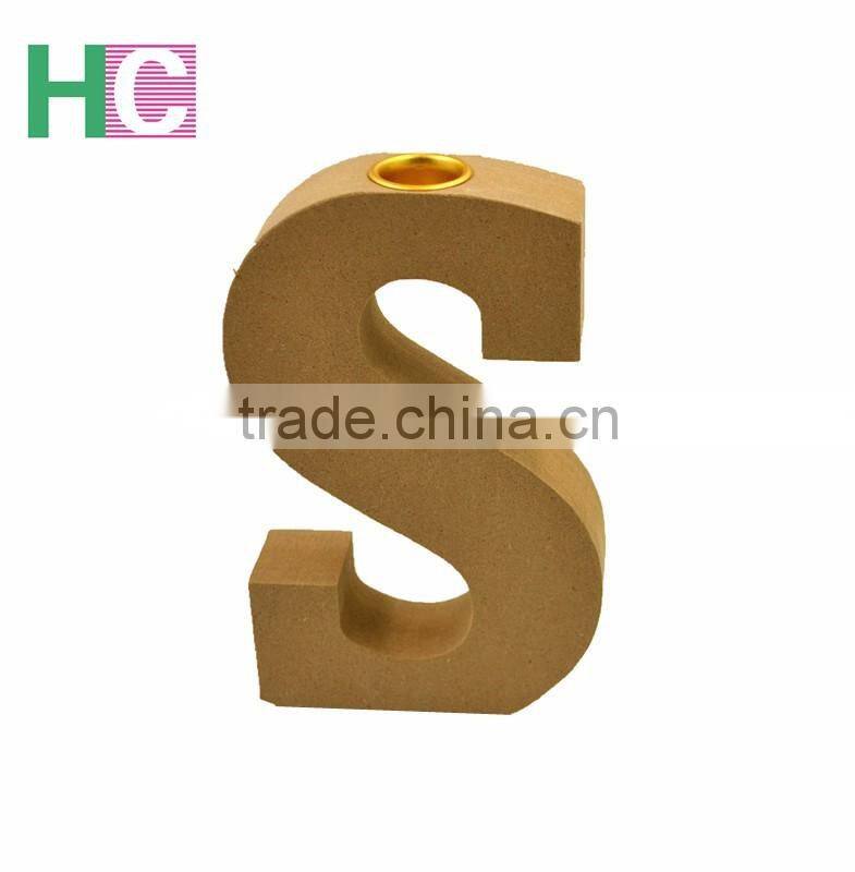 2017 Wood Letter Shape Desktop Candle Holders