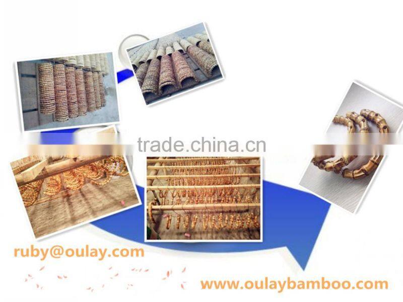 Brown bamboo bag handles 5inch*4.5inch*1.6cm