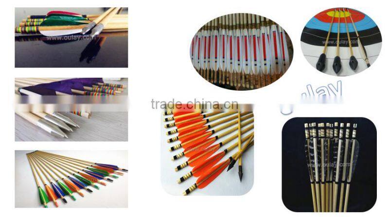 Black And White Fletched Arrows Carbonized Bamboo 75~80#*32inch