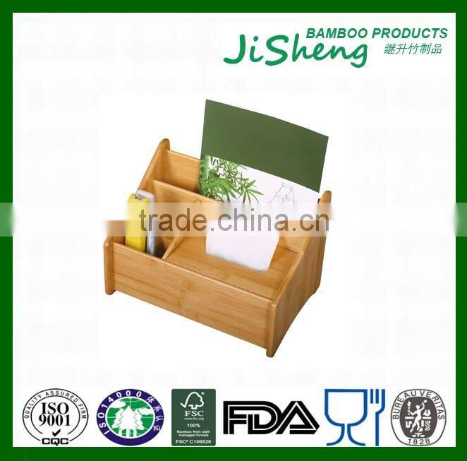 Multifunctional bamboo stationary organizer office stationary storage box