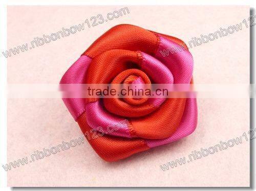 Multiple color satin Rolled ribbon flowers