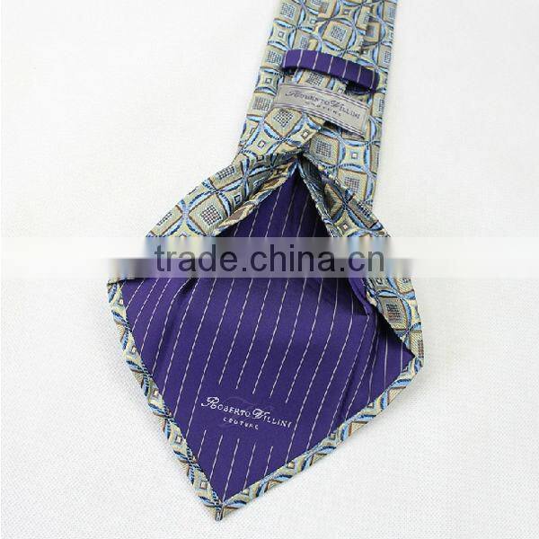 HD-7T76 Handmade woven pattern Silk seven fold neck tie OEM available