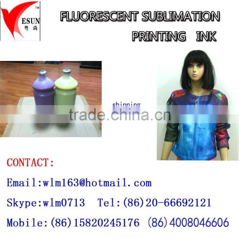 Fluorescent sublimation printing ink