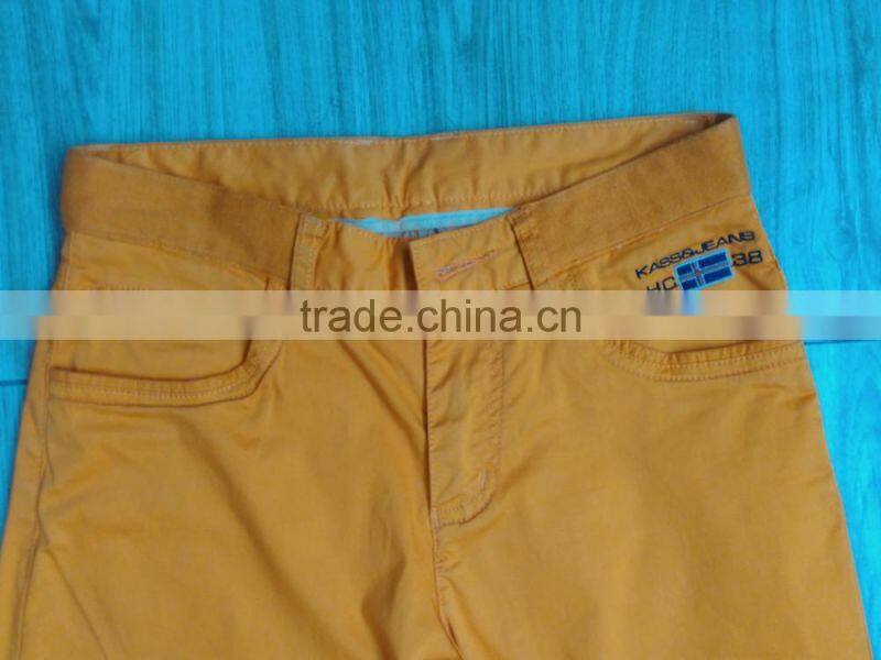 GZY Guangzhou stock lots breathable fabric casual colored pants for man