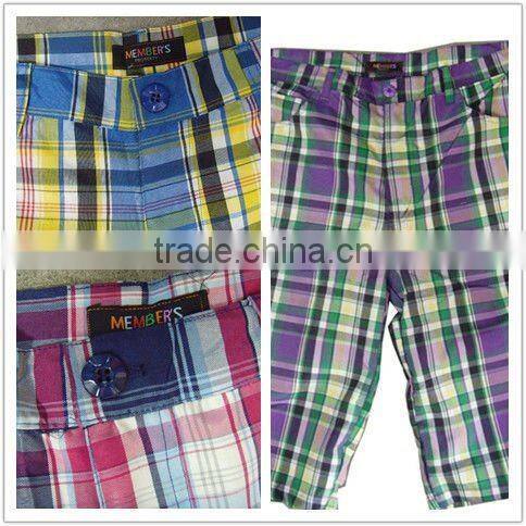 2012 fashion style men plaid beach shorts|board shorts