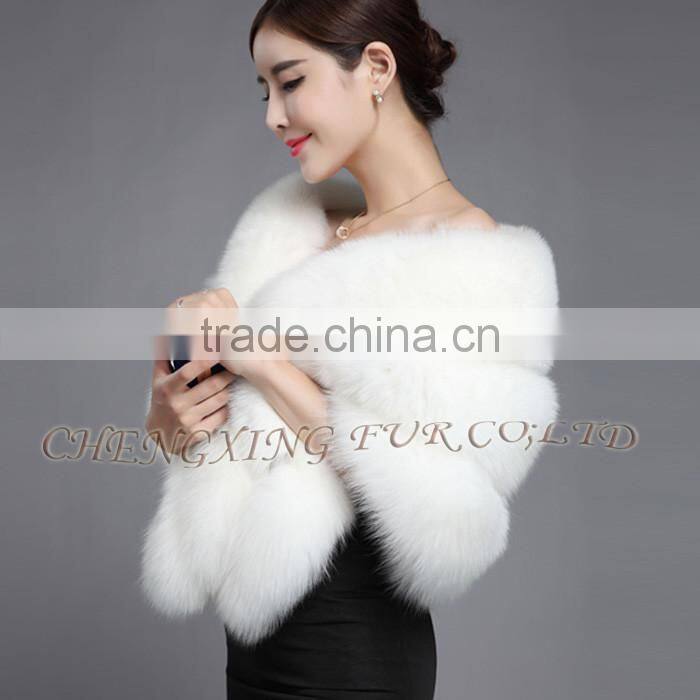 CX-B-133A Luxury Handmade Winter Cape/ Wedding Decoration Dress Fox Fur Shawl