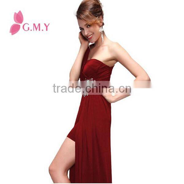 Split Rhinestones One Shoulder Long Prom Gown Sexy Arab Design Mermaid Evening cocktail dresse