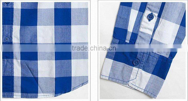 2015 men's new design cotton plaid shirt