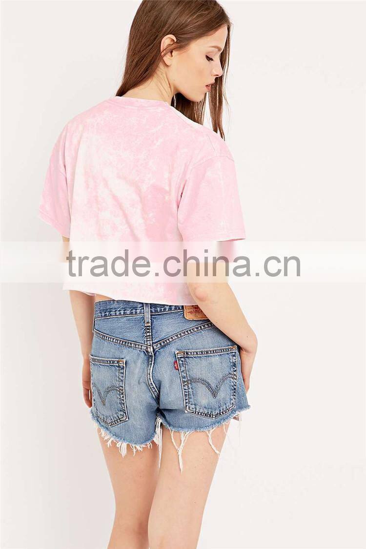 Mini t shirts in pink girls high neck new model t shirts ladies girl