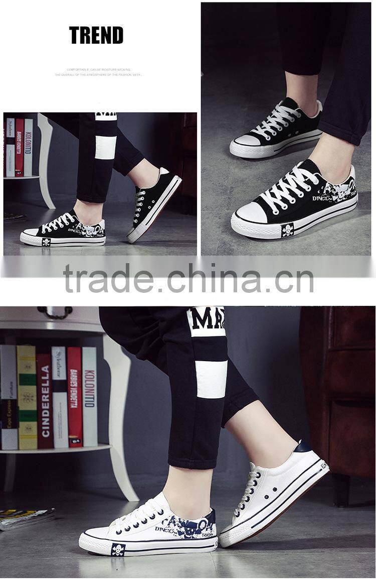 Contracted design man's breathable white black casual stylish sneaker shoes