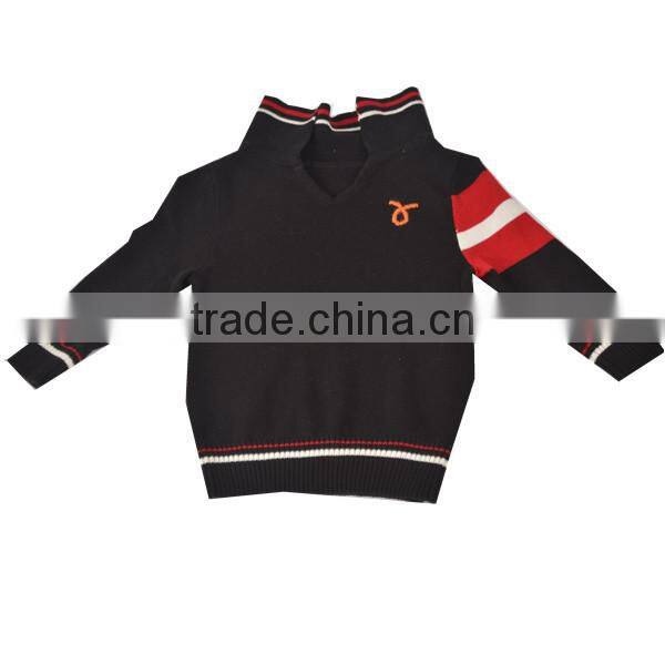 2014 casual winter turn-down collar kids sweater wholesale