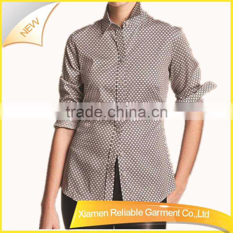 Dot women slim casual long sleeve shirt