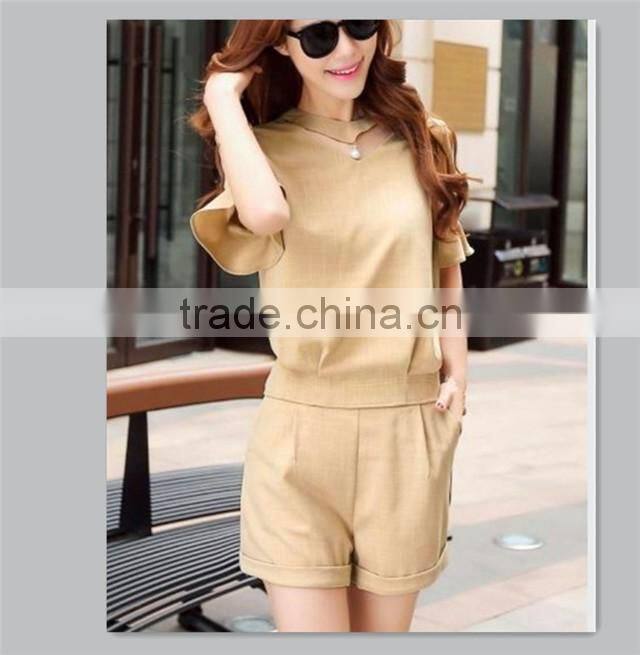 linen cotton new fashion ladies suit casual women jumpsuit