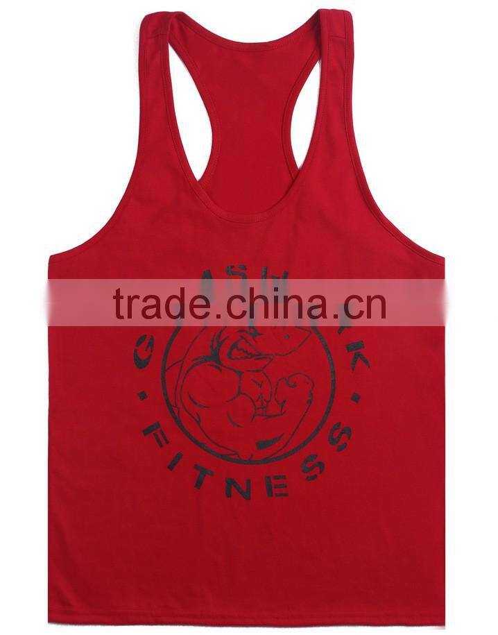 2016 cotton fitness clothes Gym bodybuilding tank top men Sleeveless sport tops Casual golds gym vest brand tracksuits men