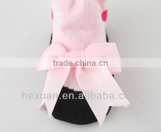 Baby cotton lace socks with bows / baby princess socks / baby anti-slid socks