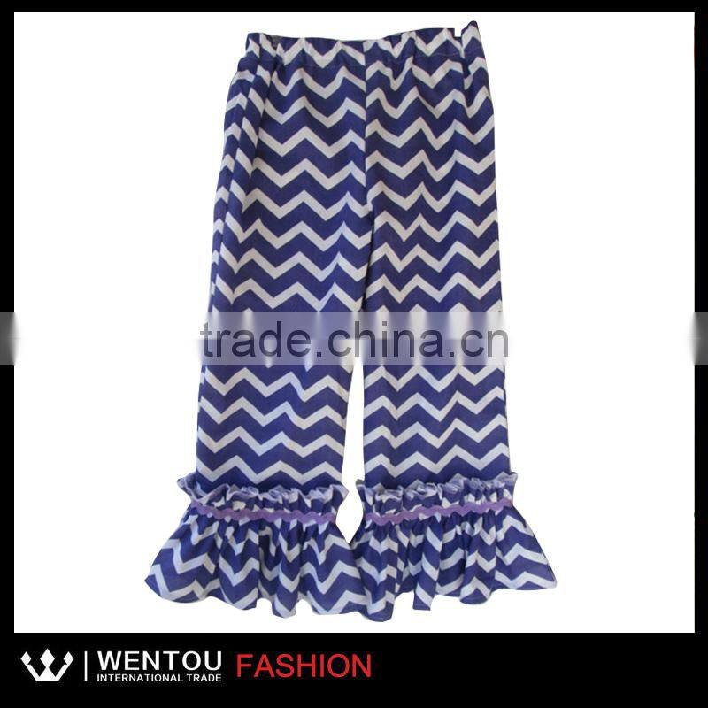 Hot Sale Chevron Girls Ruffle Pants