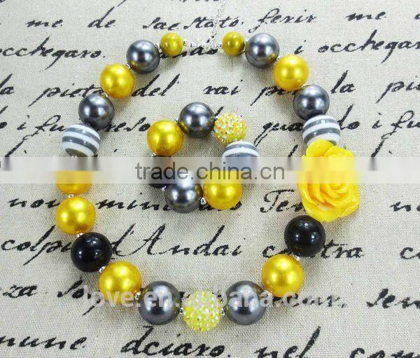 Frozen Turquoise Chunky Bubblegum Necklace and Bracelet Set Wholesale