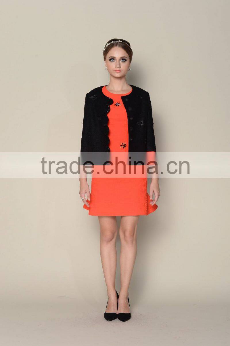 Latest 2015 winter lovely pink thick warm women jackets and coats