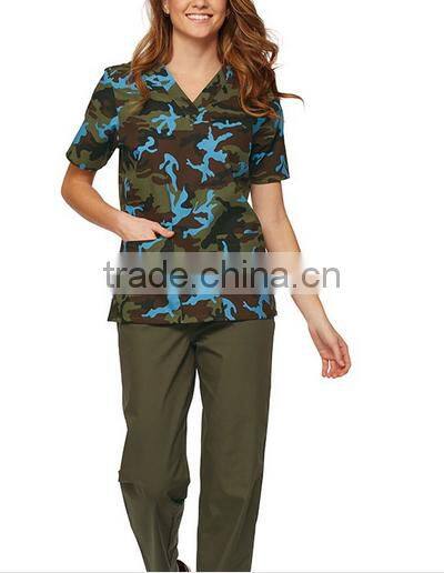 OEM service disposable cheap printed nursing scrubs medical