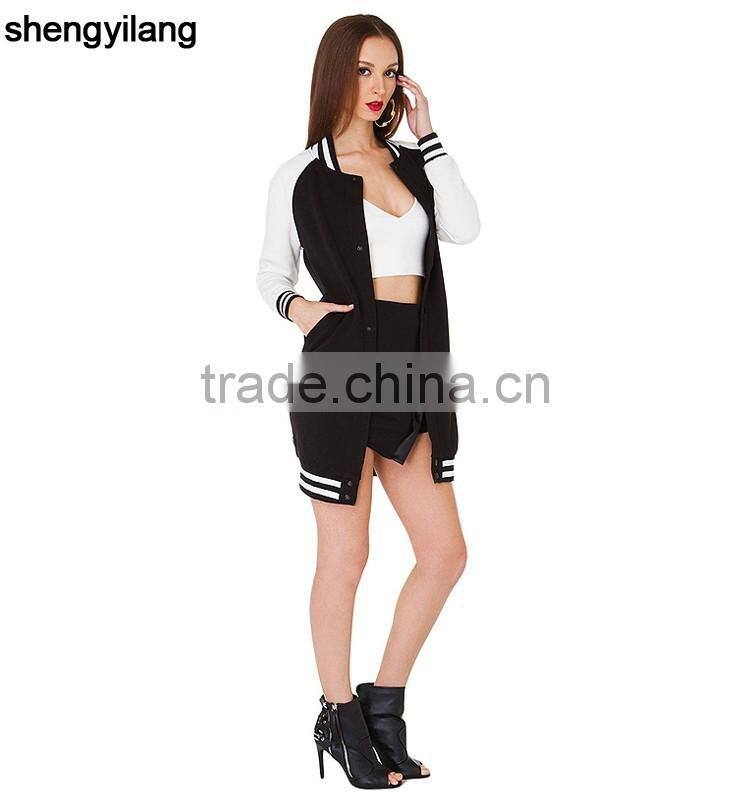 new fashion contrast colour autumn winter hoodies dress longline hoodies
