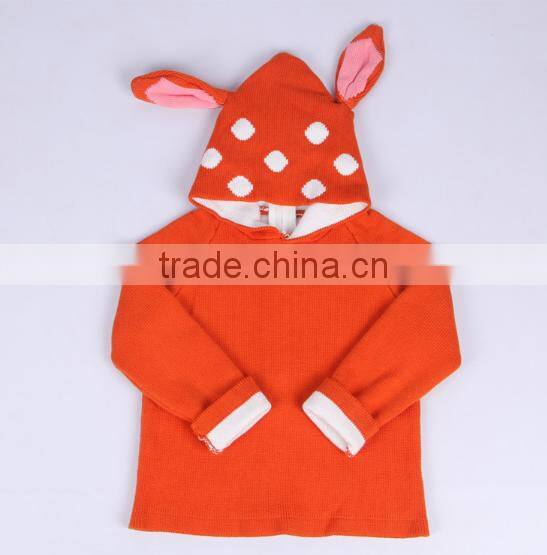 Deer Ear Baby Sweater Zipper Cardigan With A Hood Children Sweater