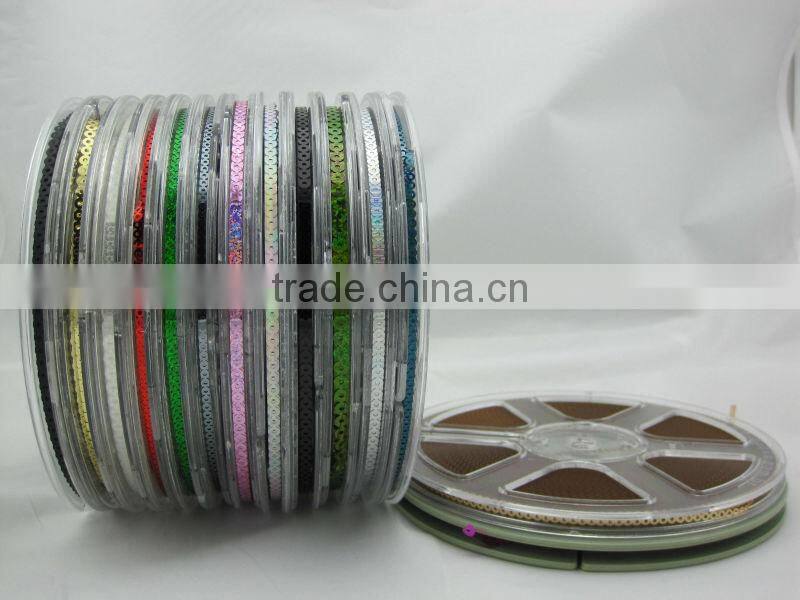 Chain Sequins roll pet sequins foil Color sequins for Embroidery