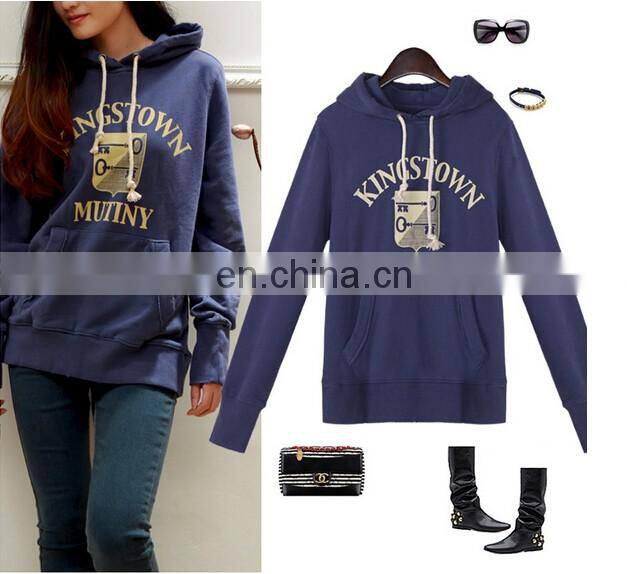 Cheap Women's Fleece Hoodie Kangaroo pocket long sleeves fleece jacket Sweatershirt Terry hoodie with rubber print
