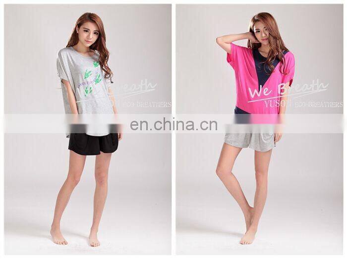 Bamboo Fiber shorts pockets on side drawstring waist homewear