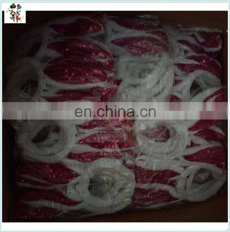 Easter White Fur Sparkle Bling Rabbit Bunny Ear Party Headbands HPC-0702