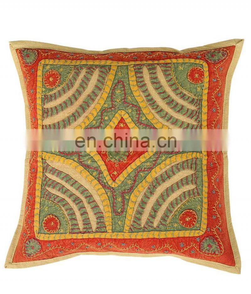 Bohemian Patch Work Pillow Covers Embroidered Cotton Set Of 5 Pcs.Cushion Covers