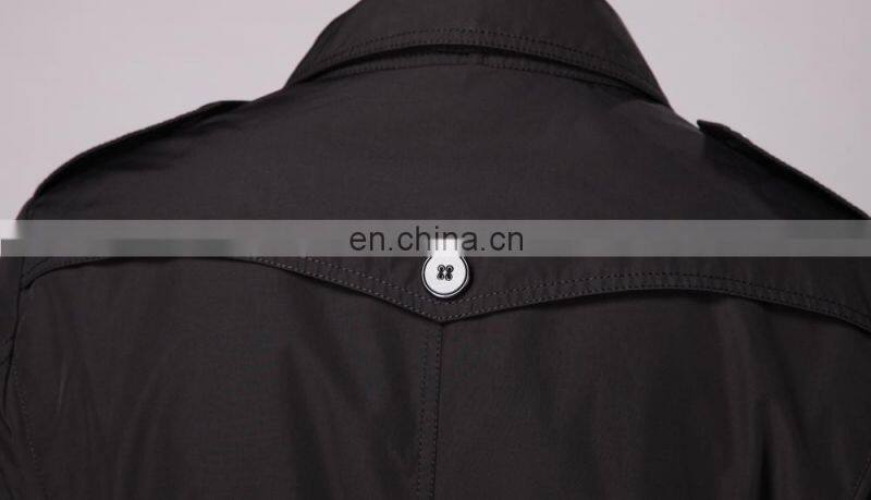 double-breasted winter black long coat mens spring windbreaker
