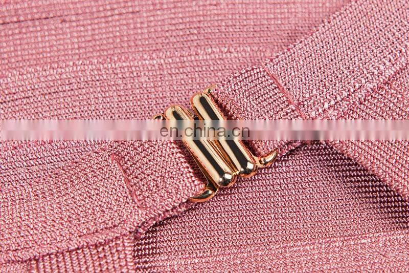 Amigo 2017 latst pink sleeveless backless cut out sexy bandage dress midi evening dresses for girls party wear