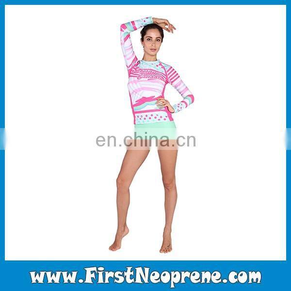 Lovely Pink Dot Online Cheap Pink Color Rash Guards
