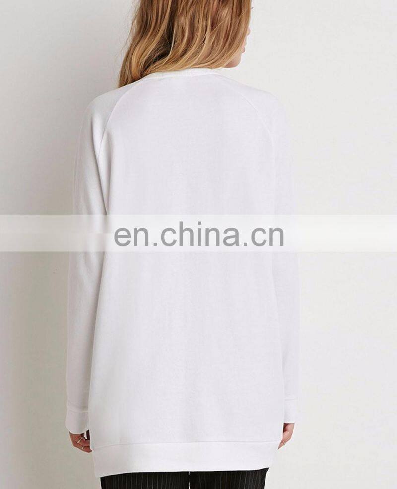 Custom pullover plain women hoodies/crewneck sweatshirt